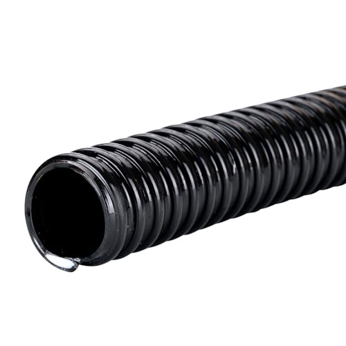 Black Vinyl Tubing ID 3/4” × 10ft Pond hose Corrugated Flexible Reinforced PVC Hose for Pond Pump Fountain Garden Waterfall, Non-toxic & Kinkproof, with 2 clamps - size: 3/4 Inch, style: 10 Feet