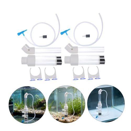 2 Sets 40mm Acrylic Automatic Fish Egg Collector and Incubator Dual Kit with Enhanced Oxygen Supply for Shrimp Eggs and Fry in Breeder Tank and Fish Hatchery Setups