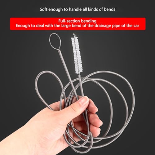 Long Pipe Flexible Tube Brush Drain Clog Remover Drain Brush Aquarium Water Filter Pipe Brush Flexible Drain Brush Air Conditioner Drain Brush Refrigerator