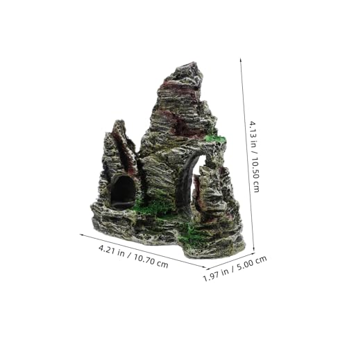 Fish Tank Mountain Decoration Rock Cave Resin Ornament for Aquatic Terrarium Compact Aquarium Decor for Small Spaces Easy Setup Visually Striking Design