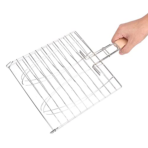 Fish Grill Basket, Stainless Steel Fish Grilling Rack Non Stick for Outdoor Grill Vegetables BBQ Grilling Rack for Oven Veggies Shrimp Cooking Accessories Outdoor Camping