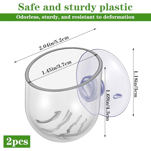 2 Pcs Aquarium Plant Holder, Live Aquarium Plants Holder with Suction Cup, Plastic Fish Tank Plant Pots, Clear Red Worm Fish Feeder for Aquascape Decoration