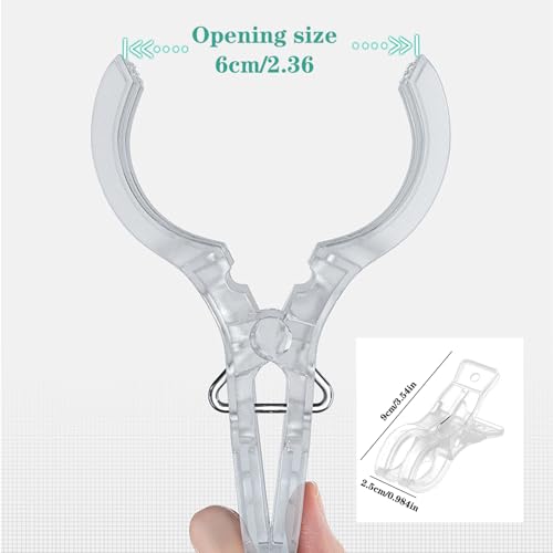 20 Pack Plastic Transparent Balloon Arch Clips for Backdrop | 3.5 Inch Heavy-Duty Spring Clamps for Birthday Decoration Accessories Beach Towels Crafts Swimming Pool Photography Studios - color: Transparency