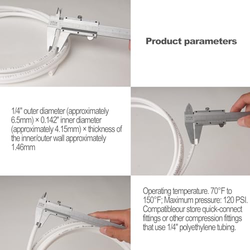 16PCS 1/4-inch Water Purifier Parts Kit. 32FT 1/4" O.D.Water Line With Well-Sealed Couplers Quick Fittings.Push To Connect 1/4 od water tubing Water Tube Fittings RO System (1/4 RO Tubing 32FT) - style: 1/4 RO Tubing 32FT