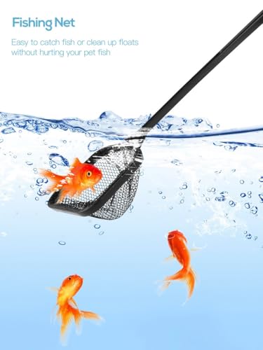 Aquascaping Tool Set for Aquarium Care, Includes Curved Scissors, Tweezers, Spatula & Fish Net, Perfect for Small Aquariums and Plant Maintenance