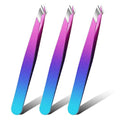Honoson 3 Pieces Eyebrow Tweezers Stainless Steel Pointed Tip Pointed Hair Removal Tweezers Precision Splinter Plucking and Ingrown Hair Removal (Gradient)
