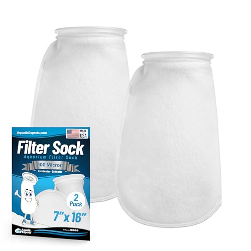 Aquatic Experts Felt Filter Socks – 7 Inch Ring Style, 100 Micron Aquarium Filter Sock for Sumps & Aquariums (7" x 16", 2 Pack) - size: 2 pack