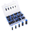 40PCS Straight Push Connectors Quick Release Plastic Push to Connect Fittings Kit 5/32" 1/4" 5/16" 3/8" 1/2" inch Quick Connect Air Hose Fittings - size: Kit 40PCS