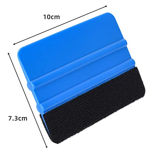 Durable Black Felt Edge Vinyl Squeegee Tool 4-Inch, Car Vinyl Film Wrapping Decal Window Tint Work, Professional Scratch Free Squeegee (Pack of 3) - color: Blue-1