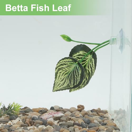 Betta Fish Leaf, Natural Habitat Simulation for Betta Spawnings Grounds, Betta Spawnings Leaves, Resting Bed, Large & Small Leaves, Yellow Green
