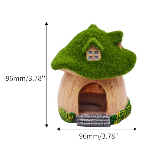 AnRui Green Moss Mushroom Aquarium Decor Cute Fish Tank Decorationss Resin Aquarium Decor Hideout Cave Ornament for Small Fish, Shrimp, Hermit Crab, Goldfish and Reptiles - size: Large