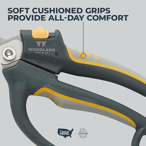 Woodland Tools Utility Snips – Super Duty Garden Snips with Serrated Trimming Scissors, Knife Edge, Wire and Twine Cutter, Stainless Steel Construction, Sheath Included – Plant Scissors for Yard Work - style: Super Duty Snip