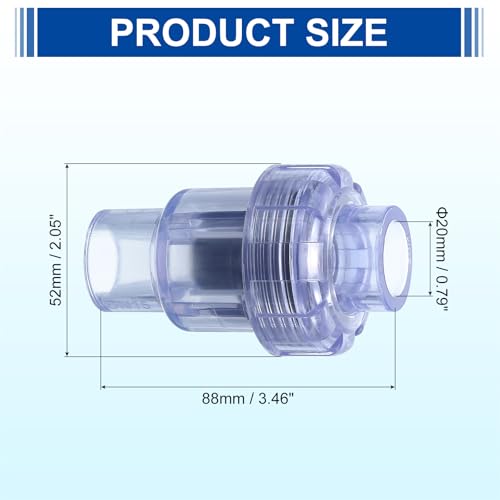 uxcell UPVC Check Valve, 20mm ID Single Union Check Valve Fit 1/2" OD Pipe DN15 Slip Swing No-return Valve for Backflow Prevention, Clear - size: 0.5 Inch