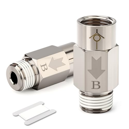 GASHER 2Pcs One-Way Non-return Check Valve 1/4" Male x 1/4" Female Thread, Prevent Water Back-flow - size: 0.25 Inch