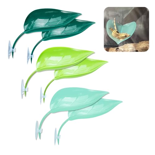 Yitexin 6 Pieces 3 Colors Betta Hammock Pad with Suction Cups, Simulating Habitat Betta Leaf Basking Bed Platform, Small Resting Tank for Tree Frog Terrarium Turtle Fish Pet Accessories (3 Colors)