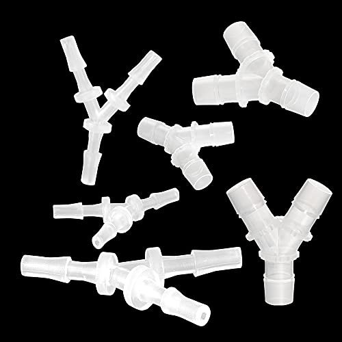 Feelers 3/8" Plastic Hose Barb Tee Fitting 10 Pack, Equal Barbed Y-Shaped 3-Way Connector, Tube Splicer Union Adapter for Air Line, Fuel Line, Water Hose - size: 3/8 Inch, style: 10pcs-Y Shaped