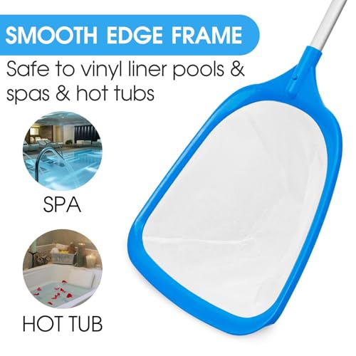 TidyMister Hot Tub Skimmer Spa Net with 12'' Aluminum Pole Ultra Fine Mesh Net Handy Leaf Skimmer for Small Above Ground Pools Pick Up Fine Debris Lightweight Net - size: 12inch