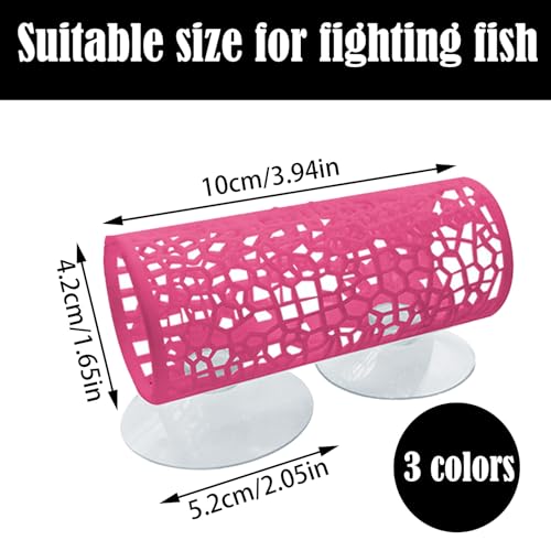 3Pcs Betta Tunnel, Betta Fish Tank, Betta Hideout Shrimp Tank Accessories Hammock with Suction Cups, Safe Hollow Hammock Aquarium Decor for Bettas Fish Hide, Play and Rest
