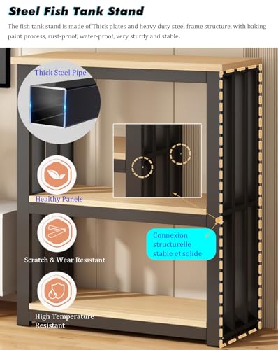 Fish Tank Stand,Multi-Tier Steel Fish Tank Stand for 12-20" Aquariums, Adjustable Storage Shelf, Reptile & Terrarium Rack, Durable Cabinet for Home/Office Use - color: #C, size: 60x45x100cm/24x18x39in