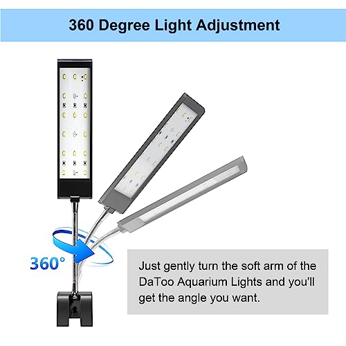 DaToo Aquarium Light Small LED Clip Light for Fish Tank 7W, 1 Yr Warranty - size: 7W (Without Timer & Dimmer)