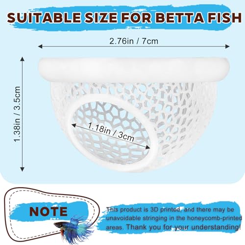 3D-Printed Floating Betta Cave & Shrimp Hideout - Multi-Functional Aquarium Hammock, Feeding Ring, Stress-Free Resting Spot for Betta Fish, Corydoras & Small Fish Tanks