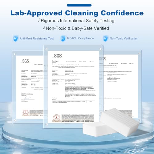 50-Pack Extra-Thick Melamine Sponges 3.94" 2.76" 1.18" Durable Kitchen & Bathroom Cleaning Pads Powerful, Non-Scratch, Water-Activated Magic Sponge - size: 50 Ct (Ultra-Durable)