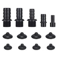 Fountain Pump Kit, Modern Black Plastic & Rubber Nozzles Kit, 5 Sizes, 8 Suction Cups, Replacement Adapters for Submersible Pump