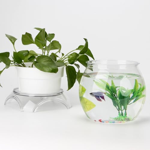 3 Gallon PET Aquaponic Betta Fish Tank Aquaponic with Base and Top, Large Bowl Shatterproof Aquarium Fish Tank with Clear Clarity for Terrarium, Flower Vase Centerpiece Present for Fish Lovers - size: 3 Gallon