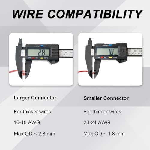 Wire Connectors Kit, Double Wire Plug in Connector, Low Voltage Wire Connector Push-in for Led Light Strip, Quick Connect, Solderless, No Strip, Fits 16 Gauge, 18 Gauge and More for DIY & Repair