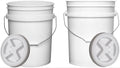 House Naturals Food Grade 5 Gallon Made in USA Plastic Bucket with Air Tight Screw on Lid (White Buckets with White Lids) - color: White Buckets With White Lids