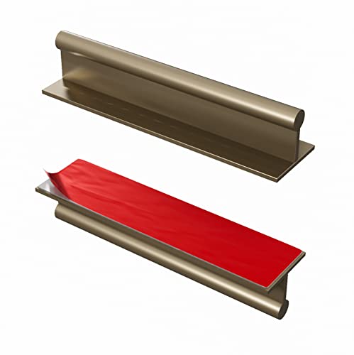 HRX Self-Adhesive Edge Fingerpull Door Handle - Easy to Install Screwless Peel and Stick on Glass, Wood, Metal, Plastic - Sliding Doors Knob for Kitchen Fronts, Drawers & Dressers Panels - 2 Pack - color: Stainless