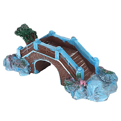 Fish Tank Bridge Ornament, Lifelike Brick Texture Stone Design, Compact Size, for Aquarium Landscaping