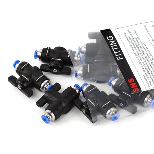 SNS Air Flow Control Ball Valve Hand Valve 1/2" OD Union Straight Plastic Push To Connect Fittings (10PCS) BUC-1/2 - size: BUC-1/2