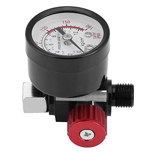 Air Pressure Regulator, High Precision Control Spray Gun Regulator Durable 1/4 Inch Gauge Easy Install for Auto Body Shops DIY Projects Manufacturing Facilities Industrial Use