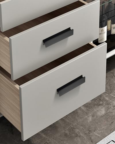 5 Pack Modern Adhesive Dresser Drawer Handles Black 5 Inch Stick On Handles for Glass Doors No Drill Sliding Closet Door Handles Kitchen Cabinet Pulls - color: H-Matte Black, size: 5 Inch