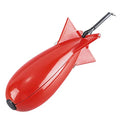 Arinda Fishing Spomb Rocket Shape Spod Fishing Feeders Float Bait Holder Tackle Tool Accessories - color: Red, size: Small