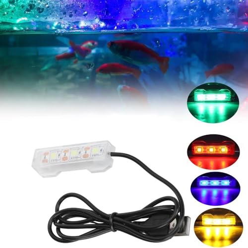 LED USB Small Aquarium Light Aquatic Plant Light Underwater Light Fish Tank Desktop Mini Decoration Soft LED Lamp with USB Connector(Red Light) - size: Red Light