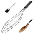 Fish Grill Basket, Stainless Steel Fish Grilling Rack For Oven With Detachable Handle , Large Whole BBQ Fish Grill Basket For Live Fish, NonStick Fish Basket for Grilling Perfect for Salmon, Veggies, And Seafood