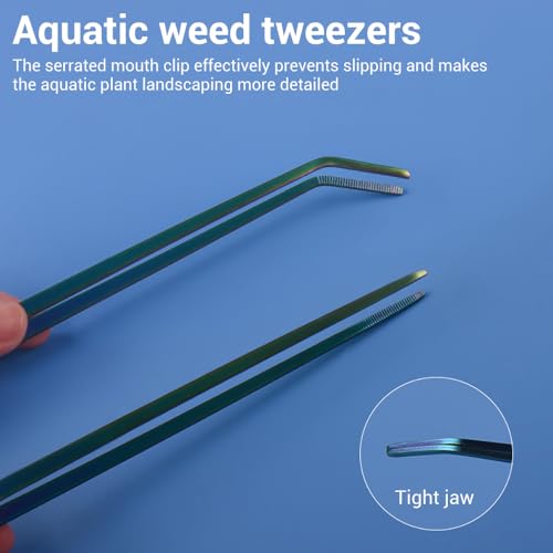 Aquarium Aquascaping Tools Kit,4 in 1/5 in 1/6 in 1 Stainless Steel Aquatic Plants Tweezers Scissors Spatula Cleaning Tool Set W/Storage Bag for Aquariums Fish Tank - size: 4-in-1