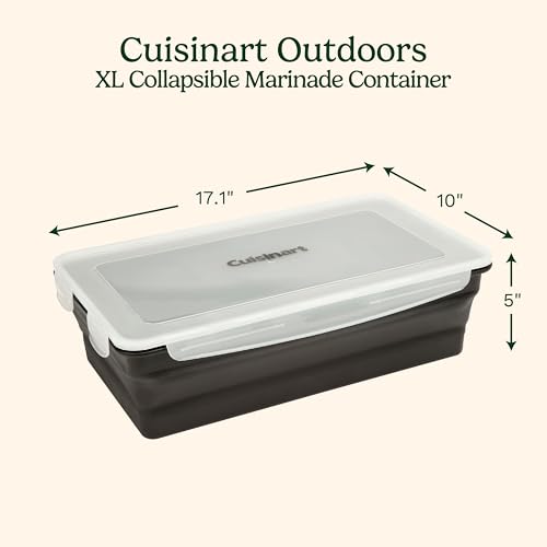 Cuisinart XL Collapsible Marinating Container, Large Capacity Grill Accessories Perfect for BBQs and Tailgates, Marinade and Brining Prep, Collapsible Silicone for Easy Storage - size: (Pack of 1)