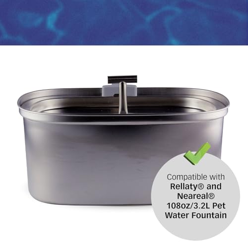 PET STANDARD Cat Water Fountain Filter Replacement & 12 Pack Replacement Pre-Filter Sponges Compatible with Rellaty and Neareal 108oz/3.2L Automatic Cat Water Fountain, Pack of 12