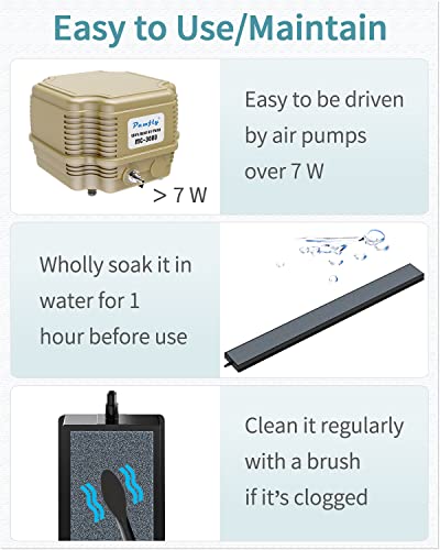 Pawfly 12 Inch Air Stone Grey Mineral Bubble Stone Bar Diffuser Bubbler Airstones for Aquarium, Fish Tank, and Pump - size: Grey