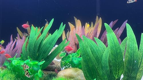2Pcs Artificial Aquatic Plants Set - Lifelike Silk Fabric Leaves for Aquarium Decoration, Easy to Maintain, Vibrant Underwater Garden (Green)