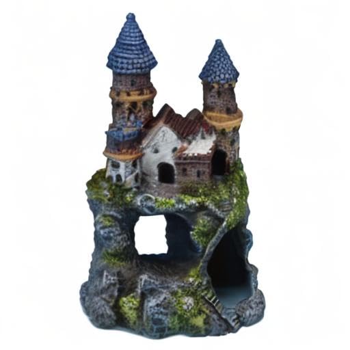 Penn-Plax Age-of-Magic Enchanted Castle Aquarium Decoration – Safe for Freshwater and Saltwater Fish Tanks – Small - size: Small