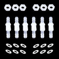 3/8” Thru-Bulk Bulkhead Plastic Hose Barb Fittings Union Adapter Fittings for Aquarium Fuel Gas Liquid Air with Metal washers (Pack of 6) - color: 6 pcs, size: 3/8 Inch