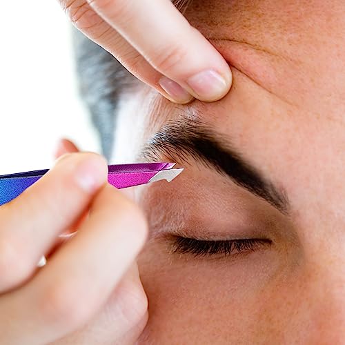 Honoson 3 Pieces Eyebrow Tweezers Stainless Steel Pointed Tip Pointed Hair Removal Tweezers Precision Splinter Plucking and Ingrown Hair Removal (Gradient)
