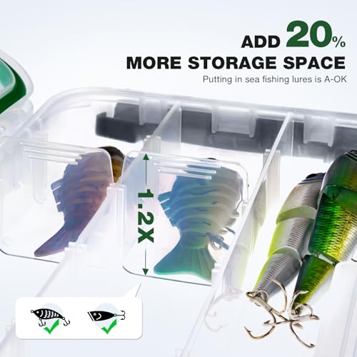 Ghosthorn Fishing Tackle Box, Waterproof 3600 and 3700 Tackle Trays, Plastic Tackle Box Organizer with Removable Dividers Storage Lure Box for Lures 3 Pack (3600 * 3) - style: 3600*3