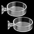 2 Pcs Shrimp Feeding Dish, 65mm Round Aquarium Feeder Dish with Suction Cups Clear Acrylic Fish Tank Feeding Bowls