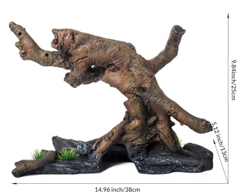 Fish Tank Decorations Aquarium Décor Resin Artificial Tree Trunk Root (D) - color: D