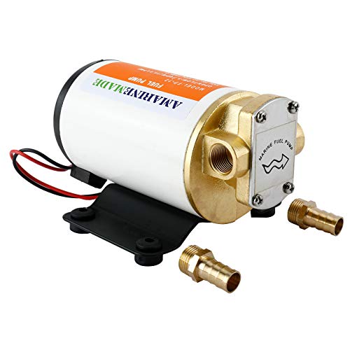 Amarine Made 12v Scavenge Impellor Pump- for Diesel Fuel Scavenge Oil Transfer - White Shell